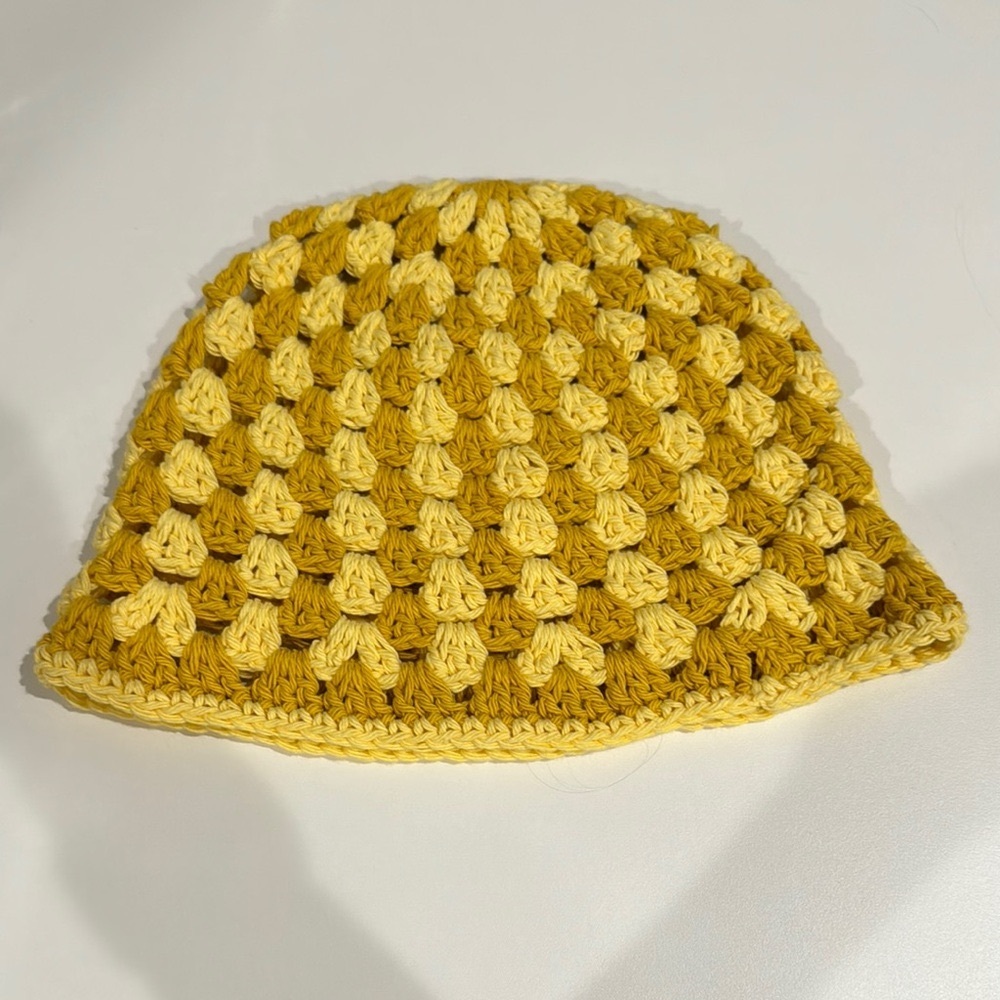 Yellow and Gold Crochet Bucket Hat